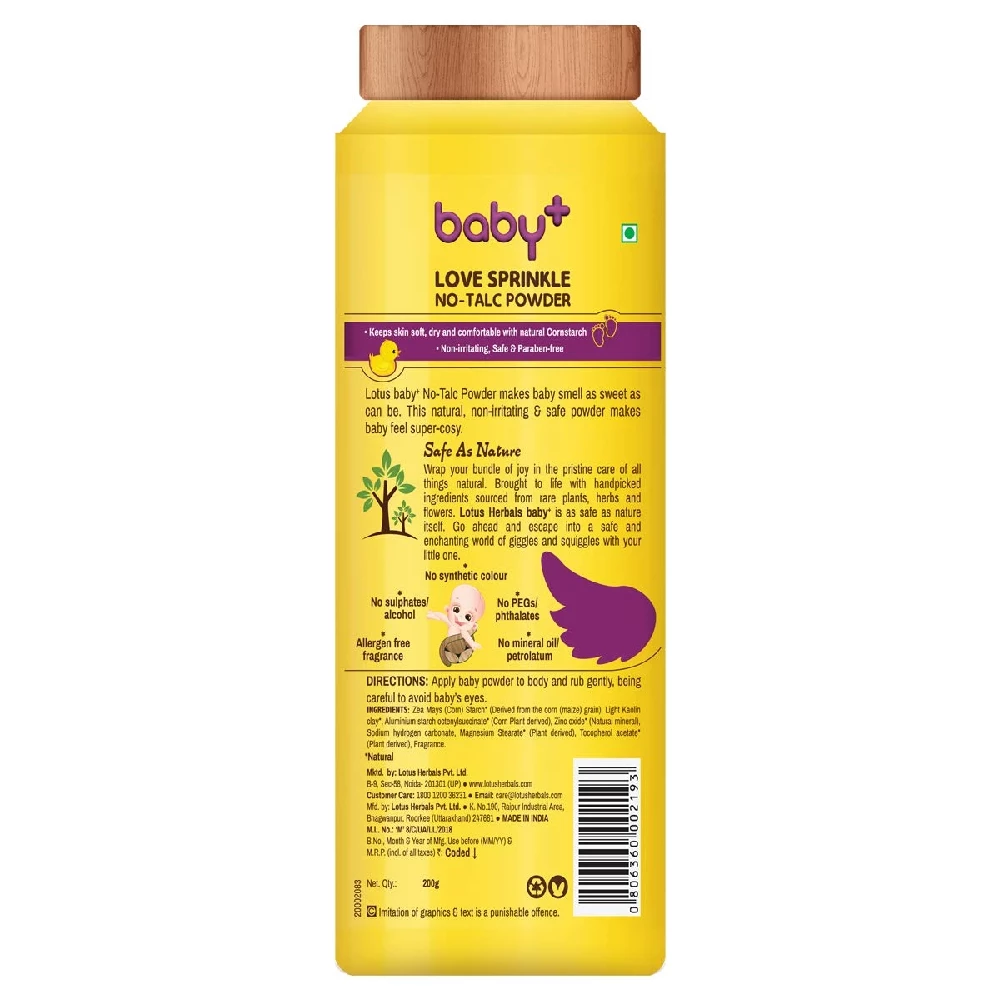 Lotus Herbals Baby+ Love Sprinkle No-Talc Powder, 200 g-2.webp